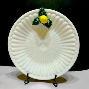 Vtg Lemon Fruit plate, made in Portugal, hand painted